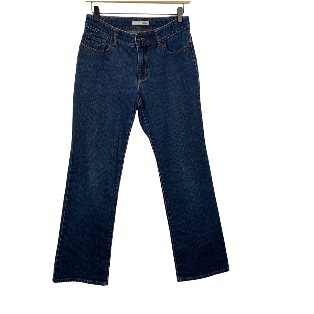 Chico’s Platinum Jeans Short Dark Wash Mid Rise Size 00